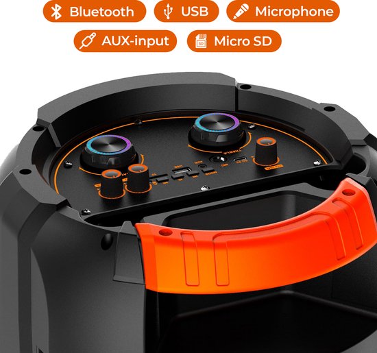 Denver Bluetooth Speaker Party box - Discolichten - Partybox - Incl. Draadloze Microfoon & Afstandsbediening - BPS459 van Denver — afbeelding 4