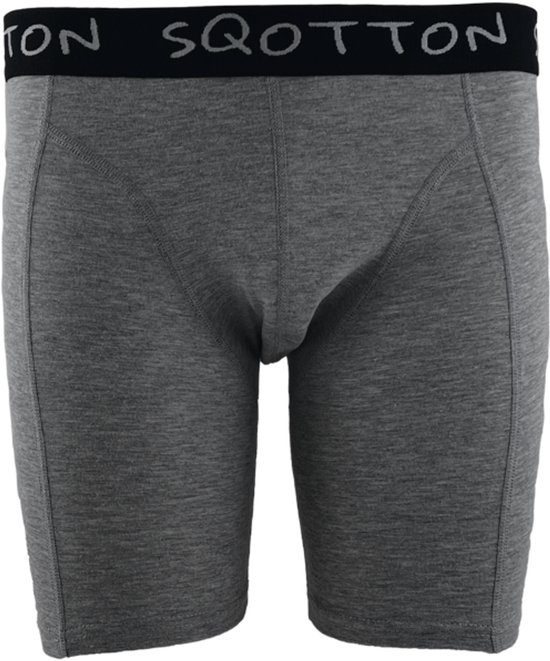 Caleçon homme - SQOTTON® - Jambe longue - Grijs - Taille XL