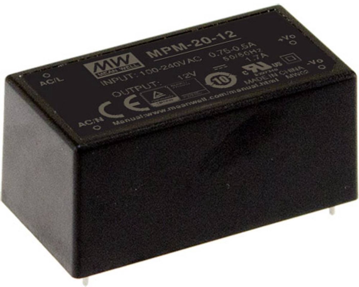 Mean Well MPM-20-5 AC/DC-printnetvoeding 5 V/DC 4 A 20 W