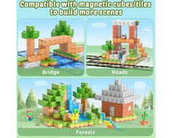 Selevie Magnetische Bouwset GROTE Blokken - Magnetic Building Blocks 2.5x2.5 cm (groot) - Speel & Leermiddel voor Creativiteit (88 Stukken) - magnetische blokken - Magnetisch speelgoed - Montessori - Educatief - Magna tiles -