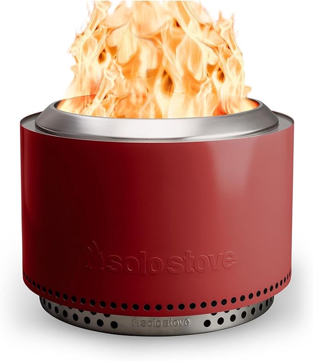 Solo Stove Yukon-Vuurkorf 2.0 - Rood - Rookvrije Vuurplaats - Houtverbranding - Met Uitneembare Aslade, 304 Roestvrijstaal, 68,5 x 43 cm, 18,3 kg