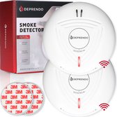 Bol.com Deprendo 2x Rookmelder met 10 Jaar Batterij - Koppelbaar Brandalarm - Zonder Boren - Incl. 3M Magneet Montage - Magneetb... aanbieding
