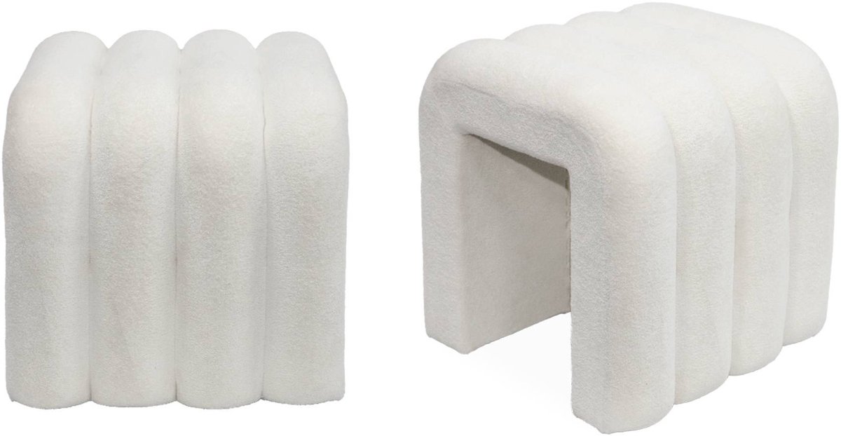 sweeek - Set van 2 stoffen eigentijdse poefs