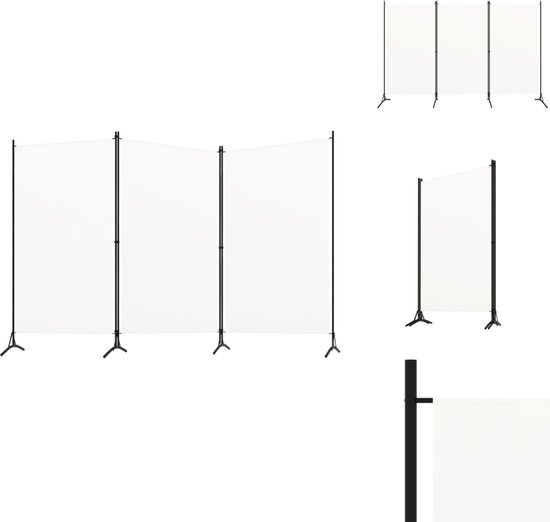 Kamerscherm met 2 panelen 348x180 cm stof zwart