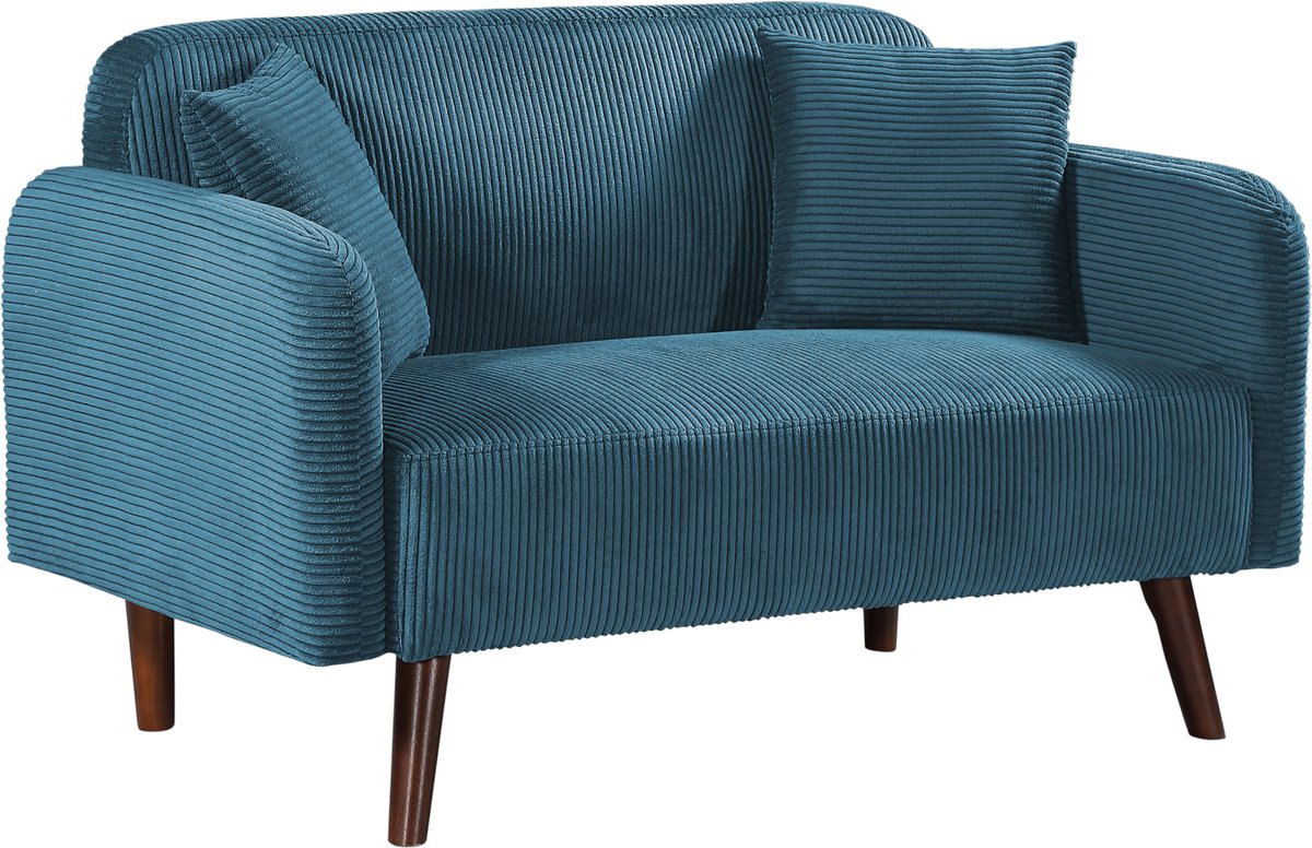 2-zitsbank Midt 132x70x80,5 cm blauw [en.casa]