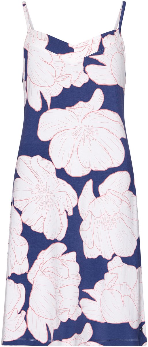 Pastunette Dames Nachthemd Pastunette Premium - Wispering Petals - Viscose - Spaghetti blauw