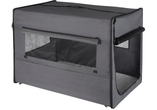 Bench voor honden - robuust & comfortabel - stevig design - met kussen - geschikt voor auto - grijs - 61x46x51 cm