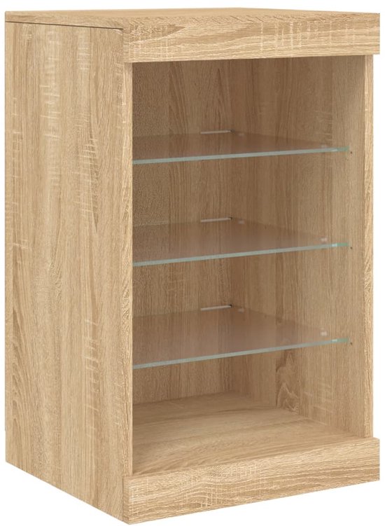 Buffet avec éclairage LED vidaXL 162 x 37 x 67 cm, couleur chêne Sonoma