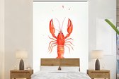 Behang - Fotobehang Kreeft - Waterverf - Aquarel - Oranje - Breedte 155 cm x hoogte 240 cm