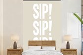 Behang - Fotobehang Vintage - Decoratie - Japandi - Wit - Breedte 225 cm x hoogte 350 cm