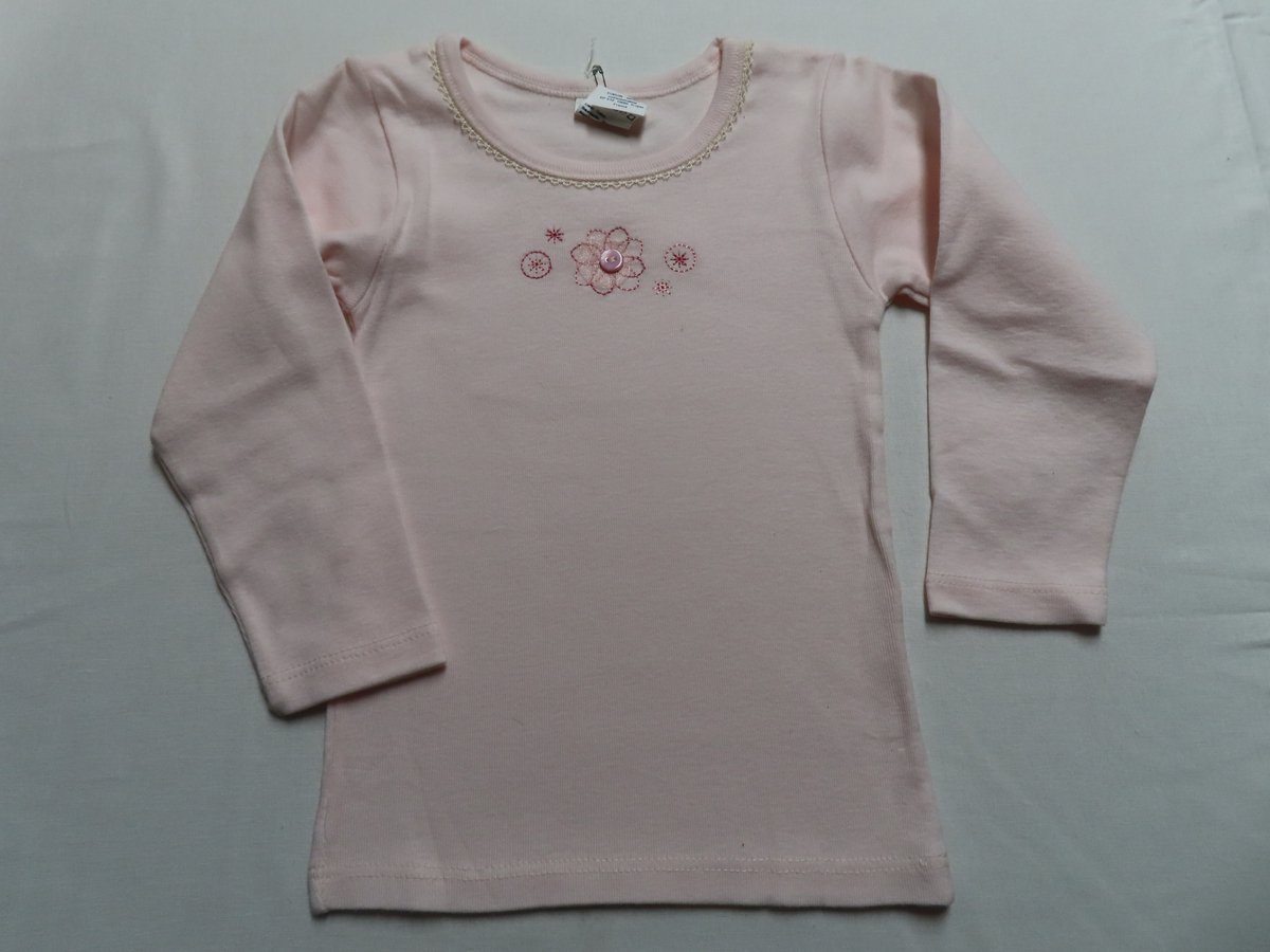 Aborba - T shirt lange mouw - Meisje - Roze - 2 jaar 86