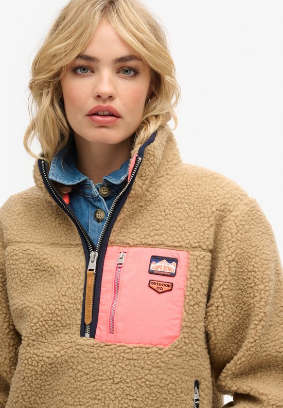 Superdry - Vintage retro fleecetrui met halve rits - Dames - Truien