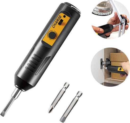 Mini elektrische schroevendraaier compact 13-delig met USB-oplaadbaar 2000mAh batterij en instelbaar koppel