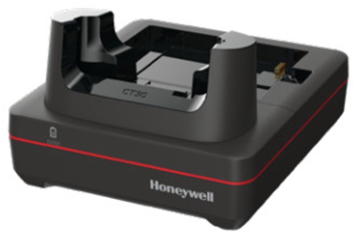 HONEYWELL CT37 non-booted homebase. Kit includes homebase, power supply, EU power cord. For recharging one computer and a spare battery (standard or extended). Support USB client via USB Type B connector.