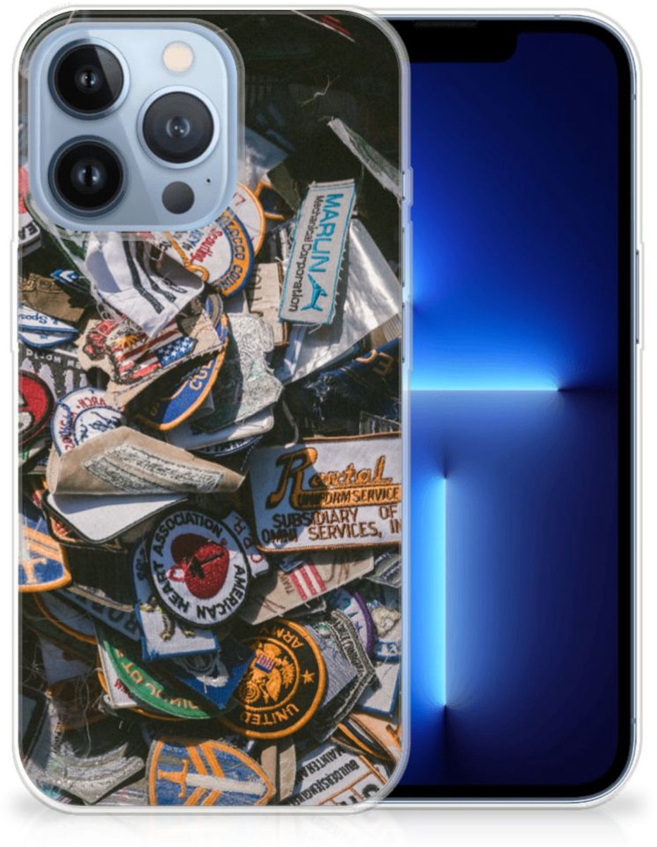 Apple iPhone 13 Pro Siliconen Hoesje met foto Badges