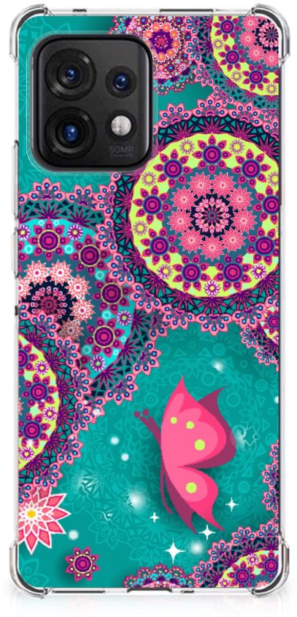 Motorola Edge 40 Pro Back Cover Cirkels en Vlinders