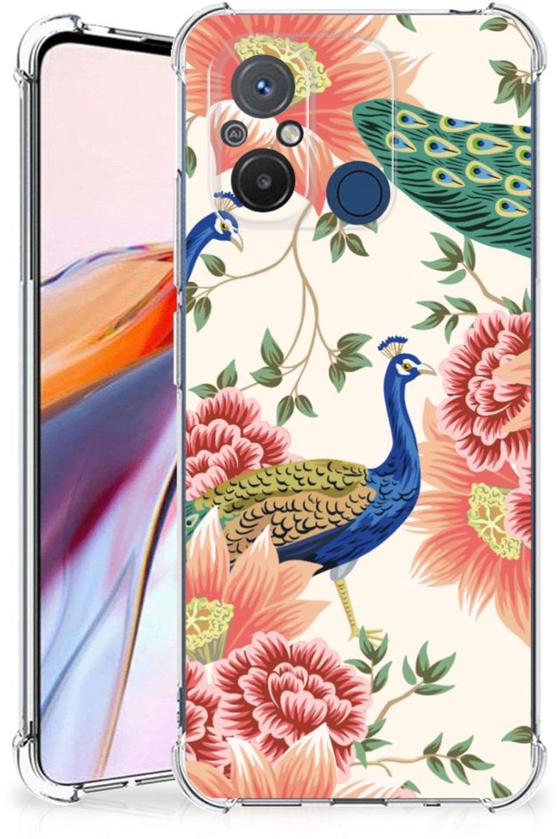TPU Case Anti-Shock voor Case Anti-shock voor Xiaomi Redmi 12C Pink Peacock