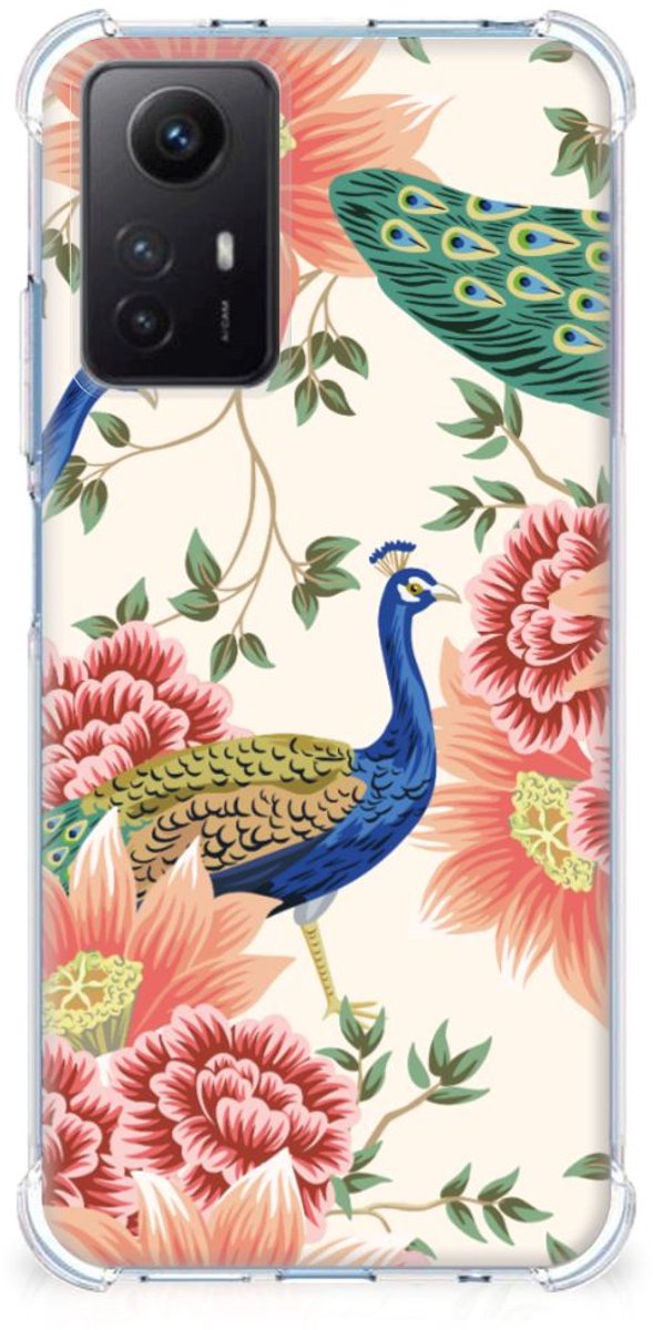 TPU Case Anti-Shock voor Case Anti-shock voor Xiaomi Redmi Note 12s Pink Peacock