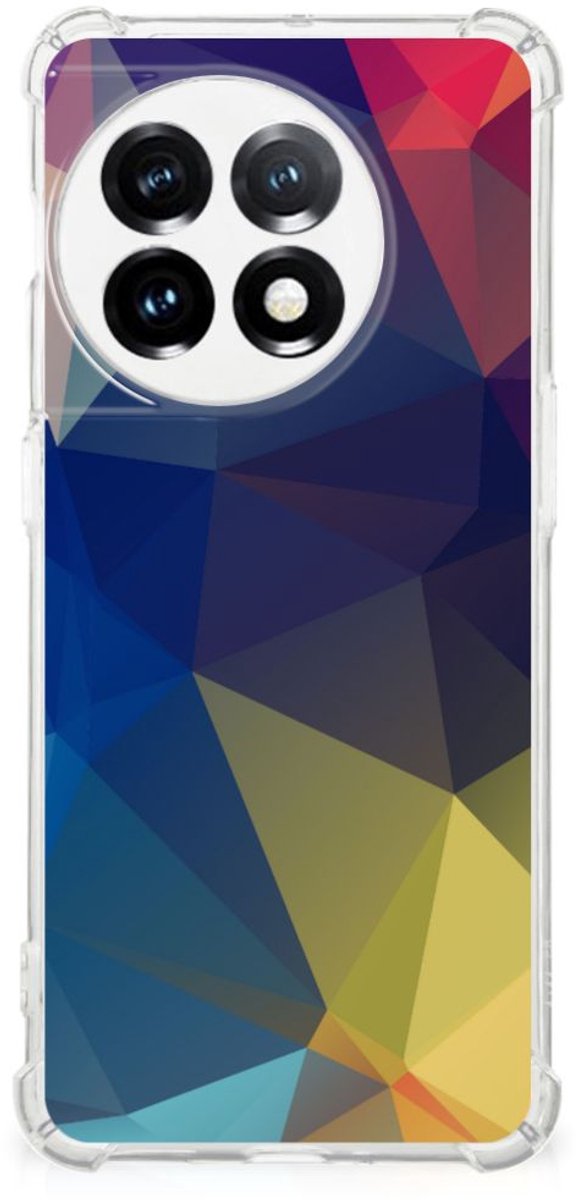 Back Cover voor OnePlus 11 Shockproof Case Polygon Dark