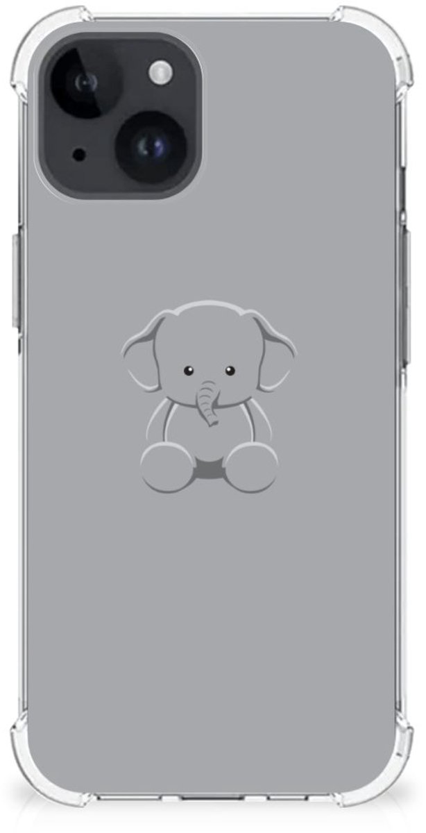 iPhone 15 Plus Stevig Bumper Hoesje Grijs Baby Olifant