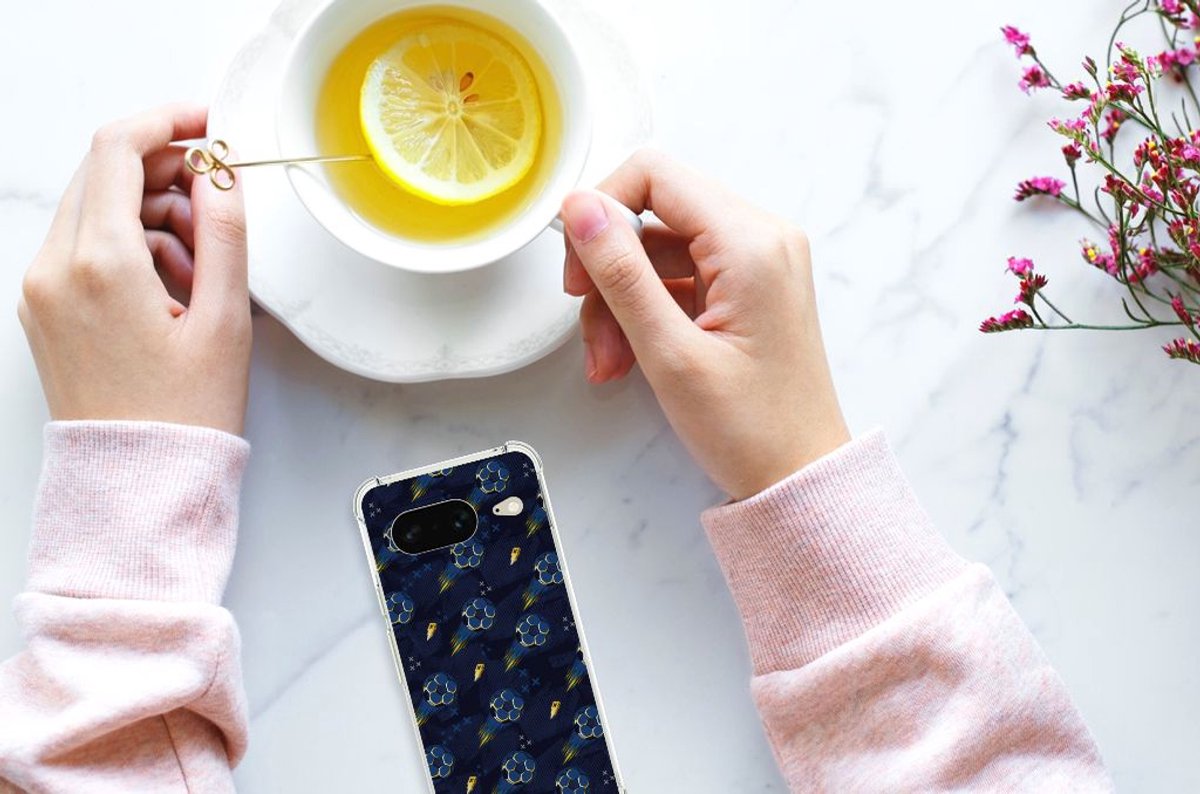 Doorzichtige Silicone Hoesje voor Google Pixel 8 Voetbal