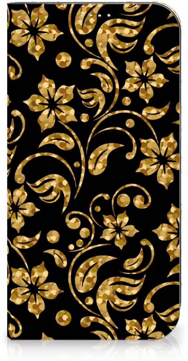 iPhone 15 Plus Smart Cover Gouden Bloemen