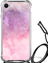 Coque smartphone iPhone SE 2022 | 2020 | 8 | 7 Étui de téléphone robuste avec bordure transparente Peinture Pink