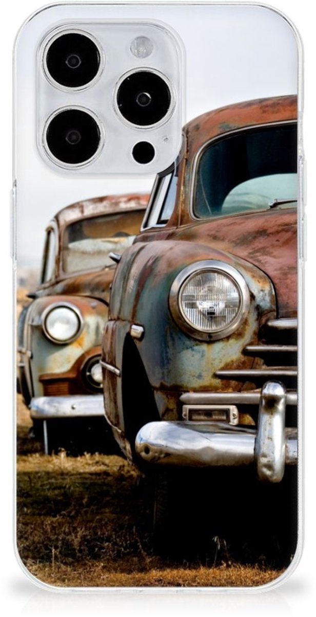 iPhone 15 Pro Siliconen Hoesje met foto Vintage Auto