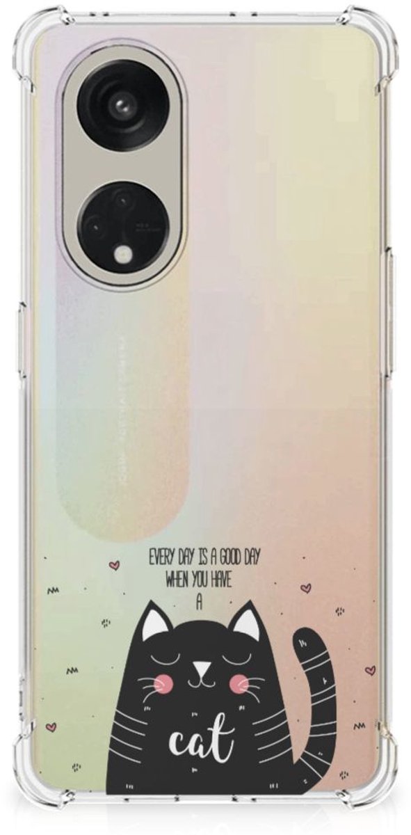 OPPO Reno8 T 5G Stevig Bumper Hoesje Cat Good Day