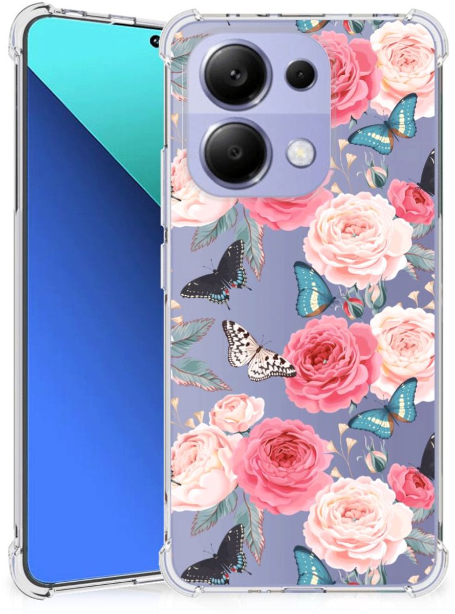 Xiaomi Redmi Note 13 4G Case Butterfly Roses