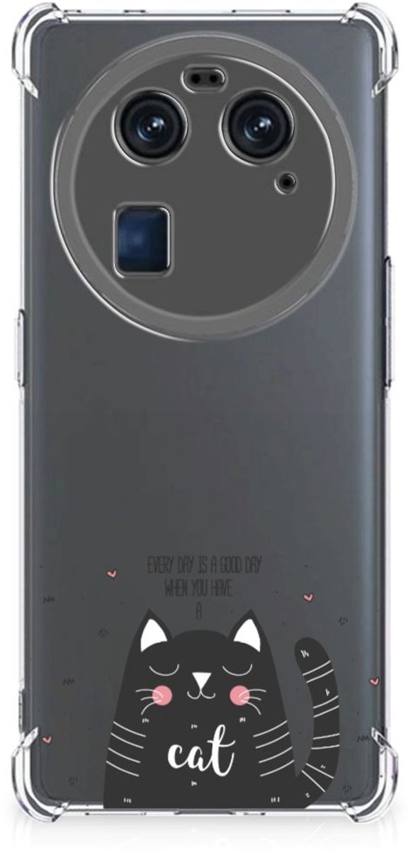 OPPO Find X6 Stevig Bumper Hoesje Cat Good Day