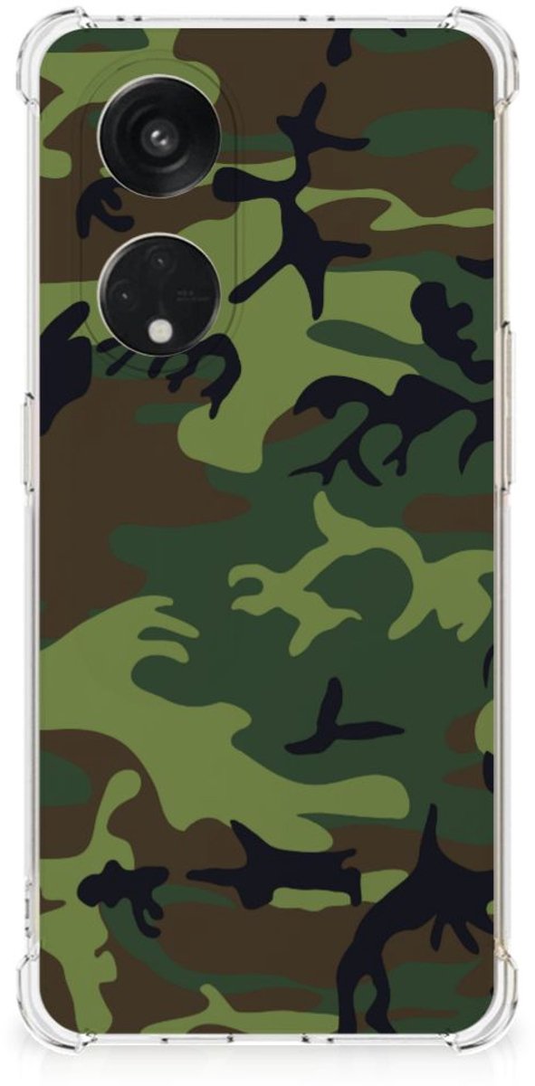 OPPO Reno8 T 5G Doorzichtige Silicone Hoesje Army Dark
