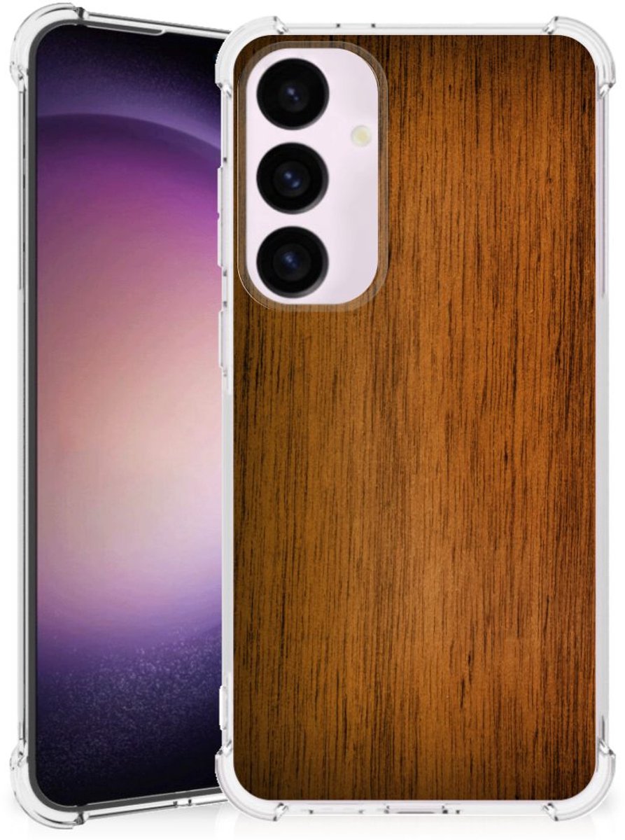 Samsung Galaxy S24 Plus Stevig Telefoonhoesje Donker Hout