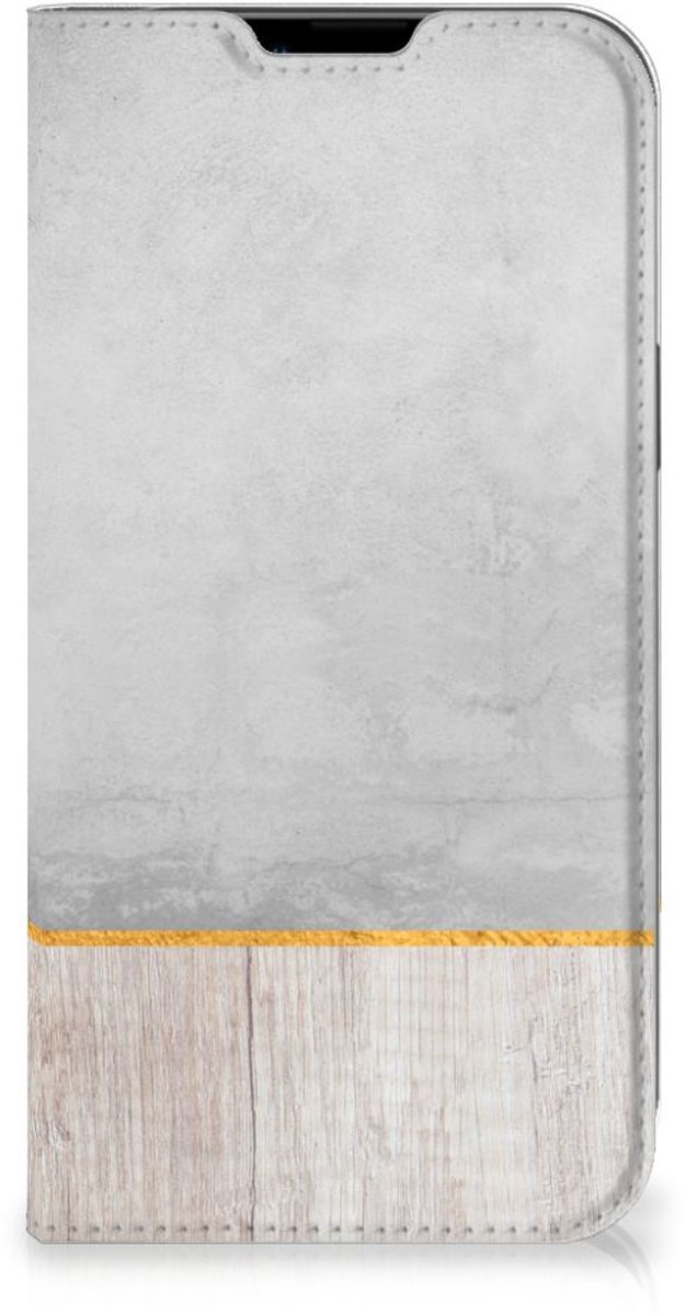 Apple iPhone 14 Plus Book Wallet Case Wood Concrete