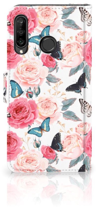 Huawei P30 Lite (2020) Hoesje Butterfly Roses