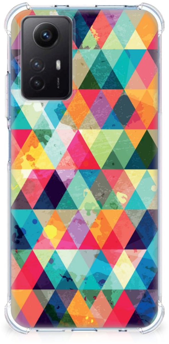Xiaomi Redmi Note 12s Doorzichtige Silicone Hoesje Geruit