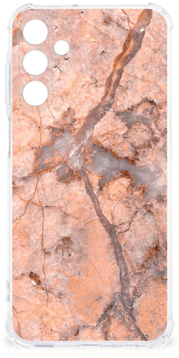 Samsung Galaxy A15 Anti-Shock Hoesje Marmer Oranje