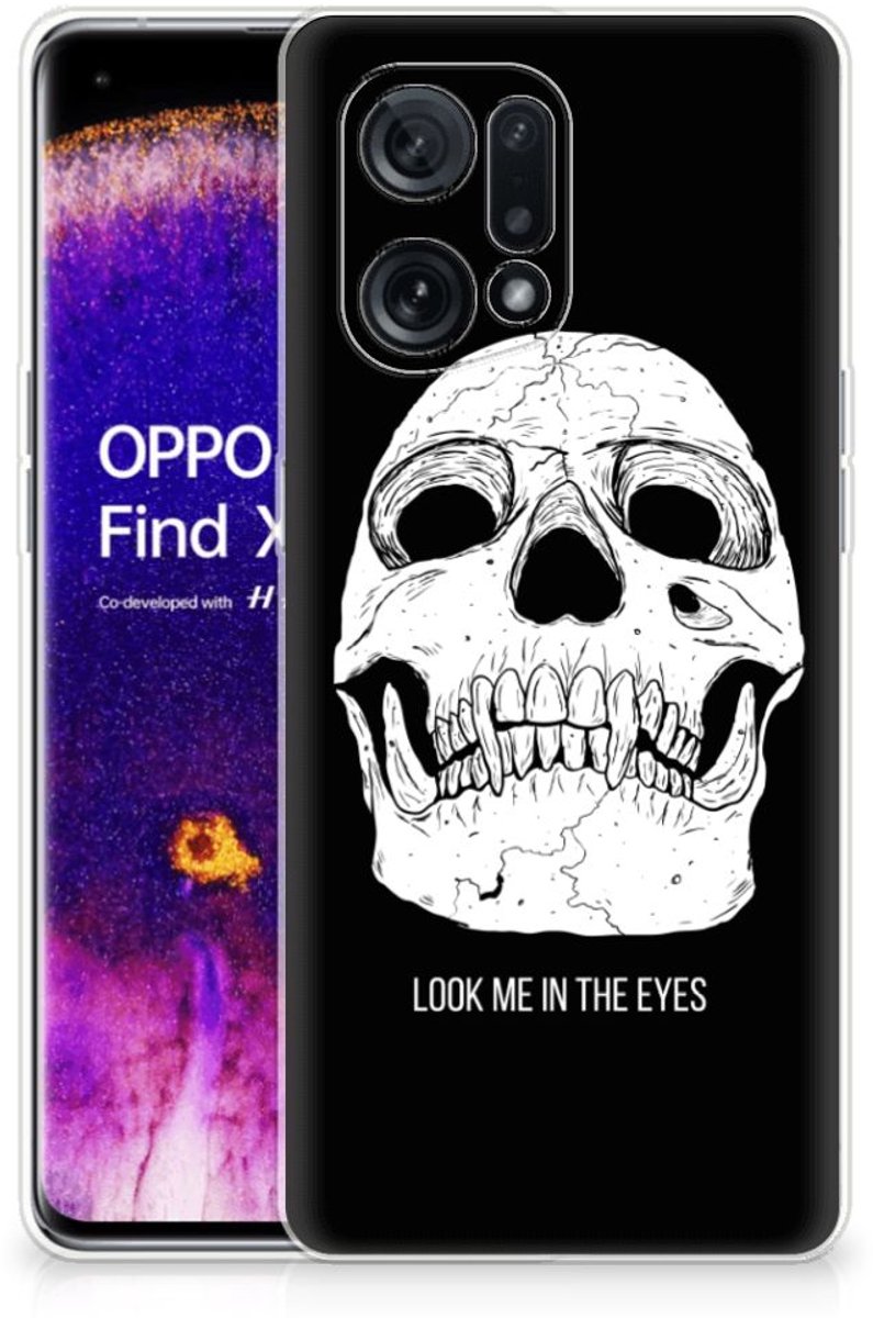 Back Cover voor Silicone Back Case OPPO Find X5 Skull Eyes