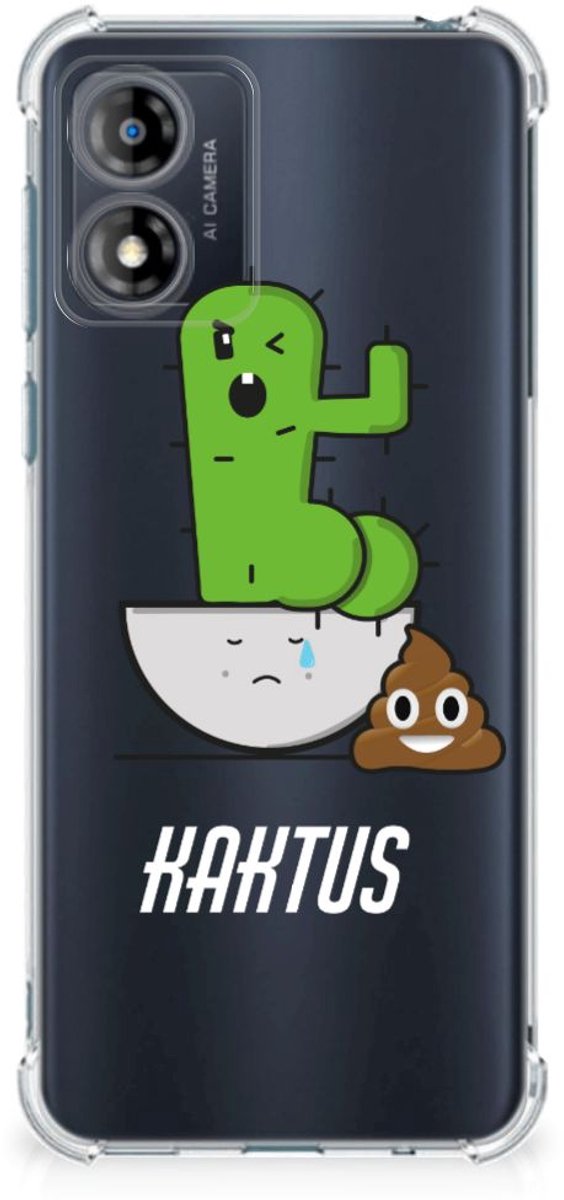 Motorola Moto E13 Stevig Bumper Hoesje Cactus Poo