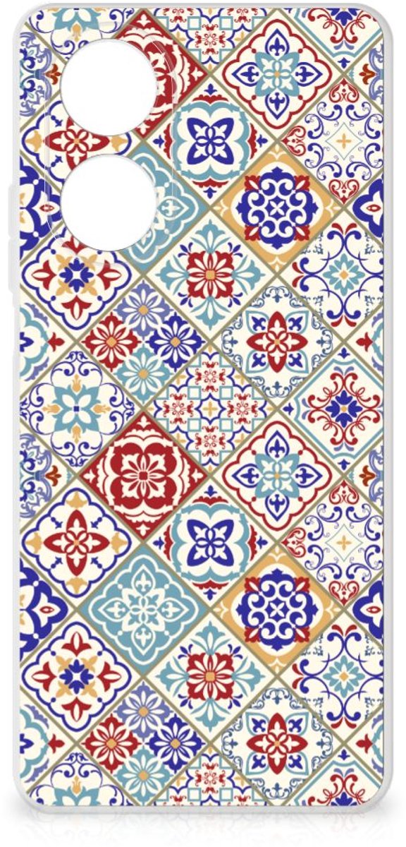 OPPO A58 4G TPU Siliconen Hoesje Tiles Color