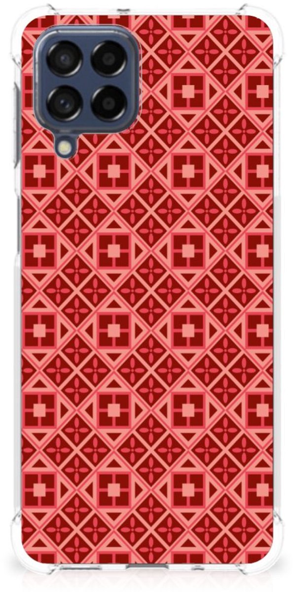 Samsung Galaxy M53 Doorzichtige Silicone Hoesje Batik Rood