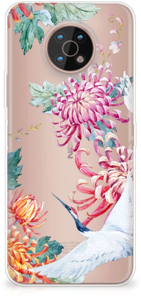 Nokia G50 TPU Hoesje Bird Flowers