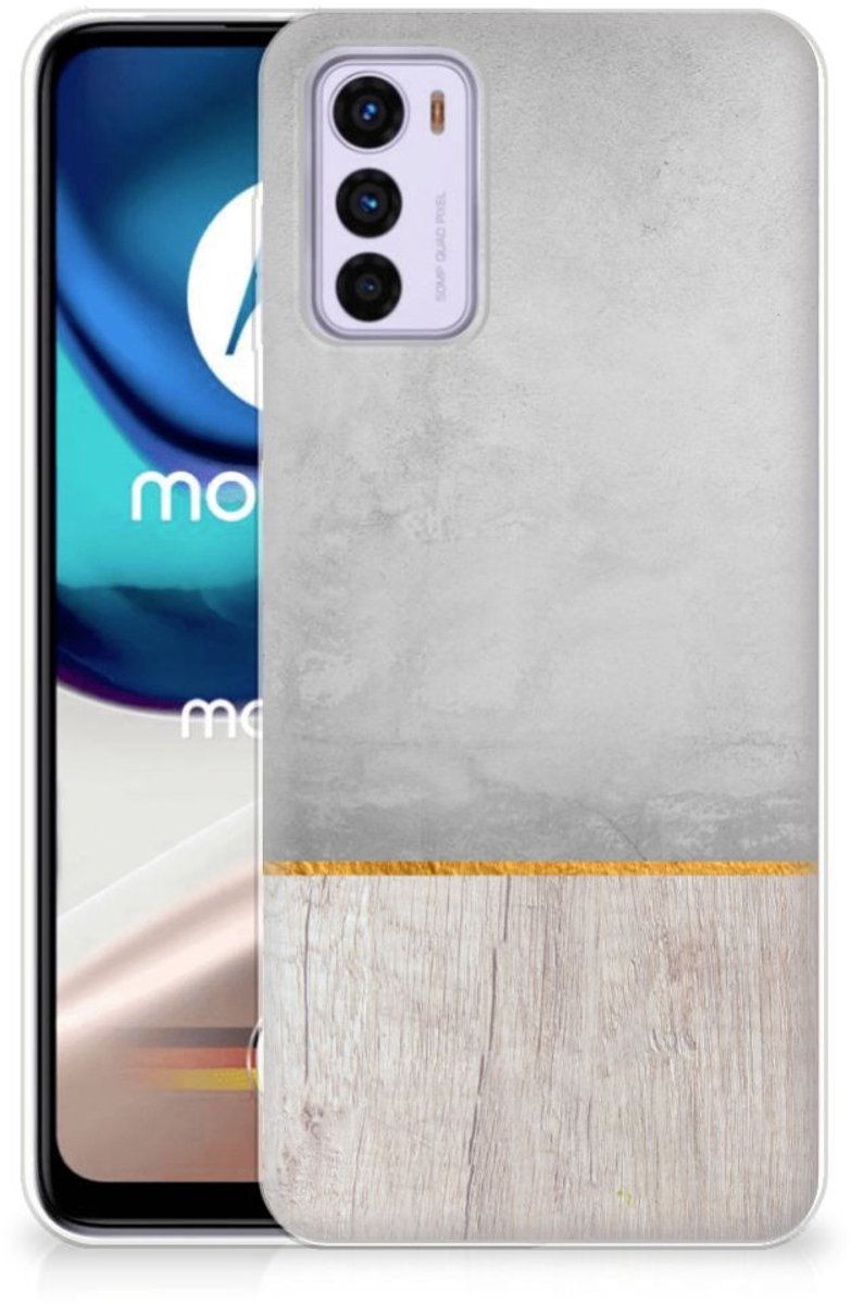 Motorola Moto G42 Bumper Hoesje Wood Concrete