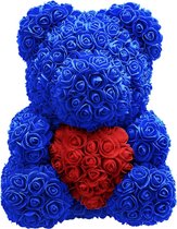 Rose Bloem Handgemaakte Rose Teddybeer, Kerst Rose Bear Geschenken Bewaard Rose Forever Teddybeer Met Doos Cadeau Voor Vrouwen Valentijnsdag Bruiloft En Een