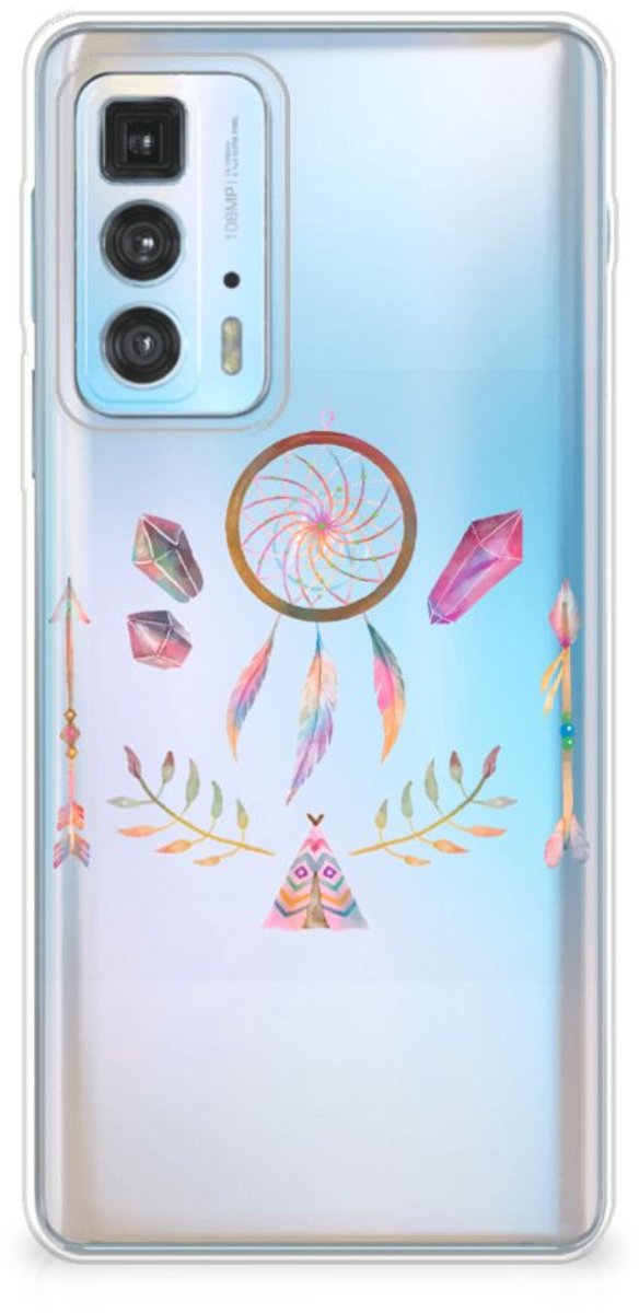 Motorola Edge 20 Pro Telefoonhoesje met Naam Boho Dreamcatcher