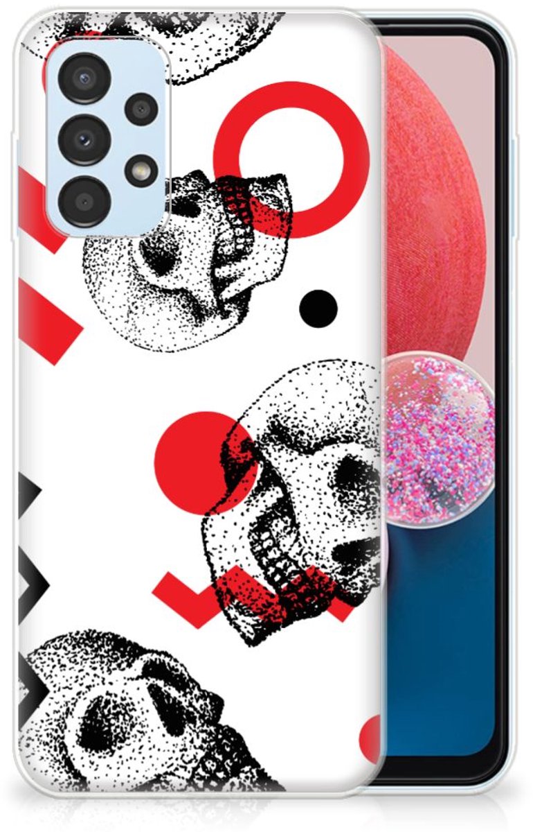 Silicone Back Case Samsung Galaxy A13 4G Skull Red