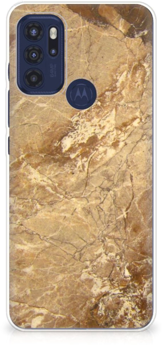 Motorola Moto G60s TPU Siliconen Hoesje Marmer Creme