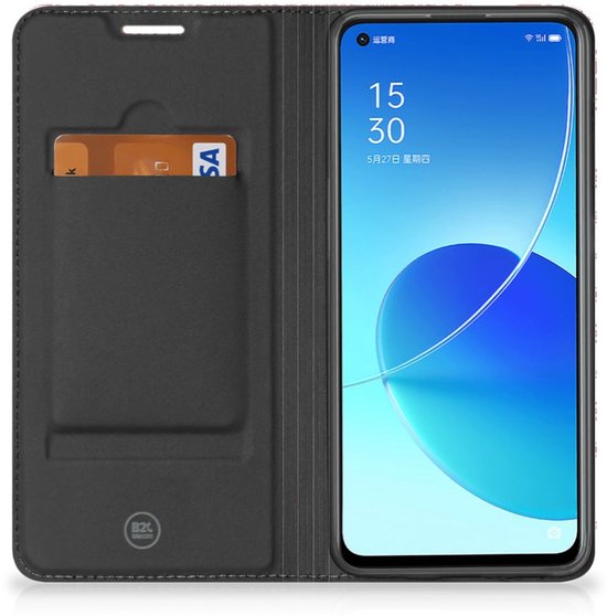 Étui de style livre OPPO Reno6 5G Smart Cover Angel Skull Rouge