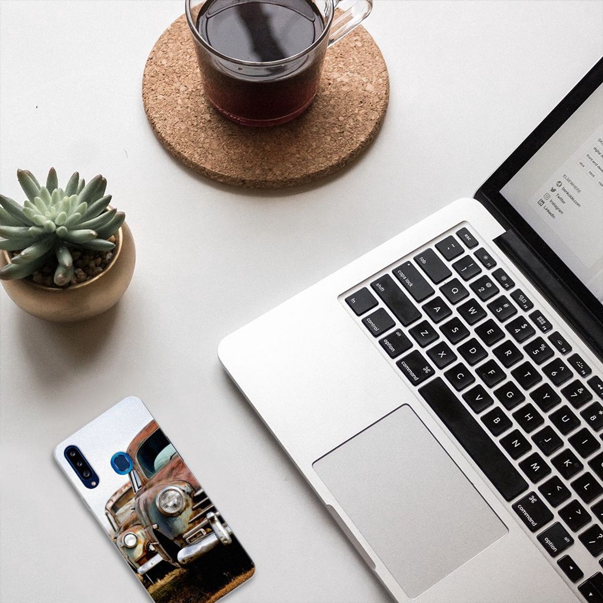 Samsung Galaxy A20s Siliconen Hoesje met foto Vintage Auto