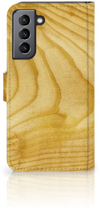 Samsung Galaxy S21 FE Book Style Case Licht Hout